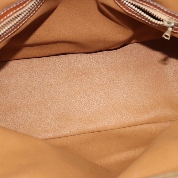 CELINE Macadam Canvas Hand Bag PVC Leather Brown Gold Auth - Picture 12 of 15